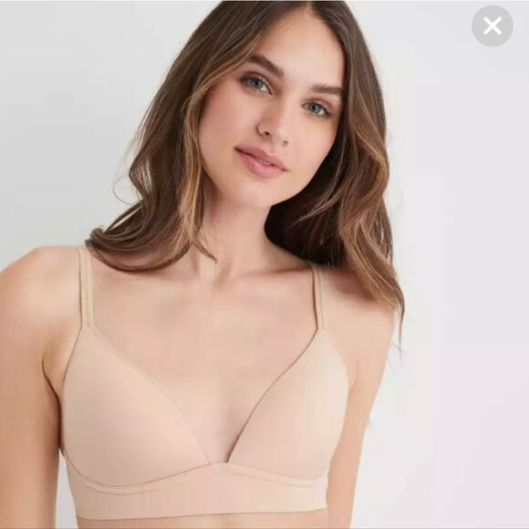 Aerie Real Me Wireless Lightly Lined Bra beige nude 38DD c015 - Picture 1 of 12